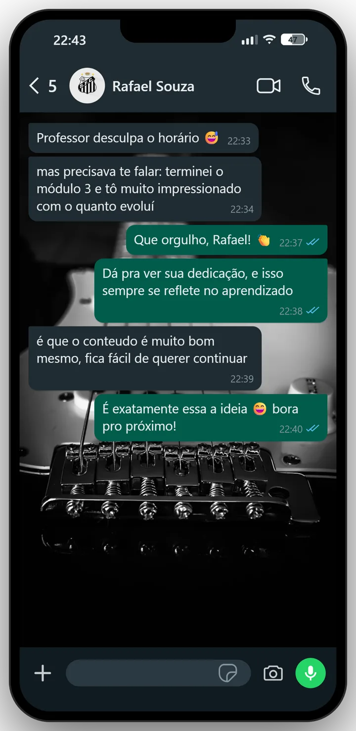 Depoimento de aluno