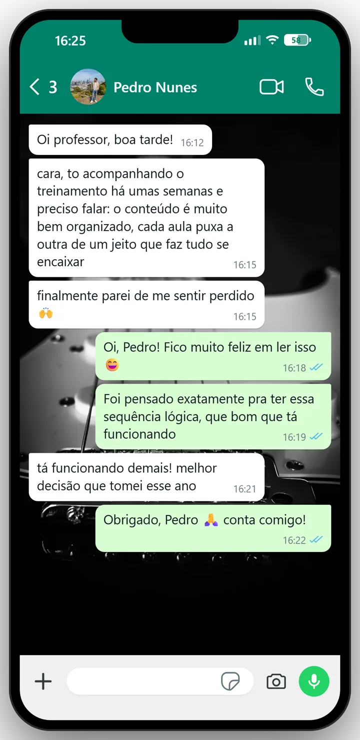 Depoimento de aluno