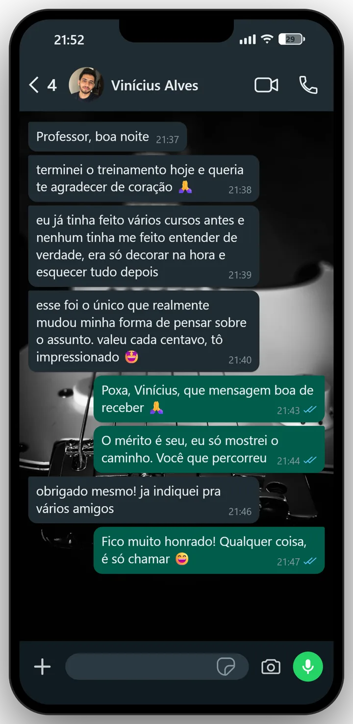 Depoimento de aluno